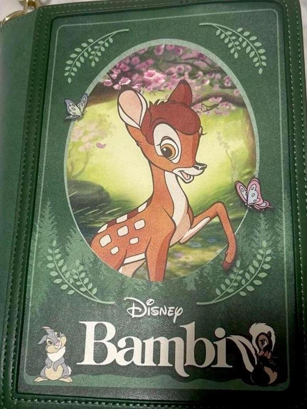 Loungefly Disney Bambi Green Faux Leather Crossbody Bag